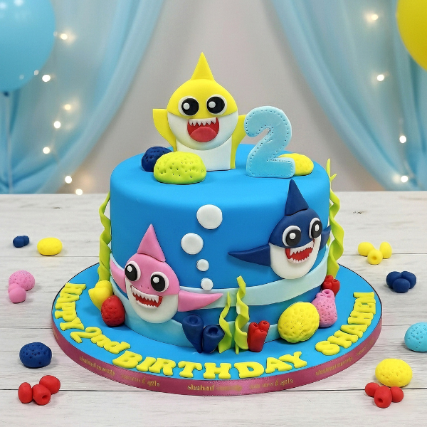 Baby shark themed cake (2kg)